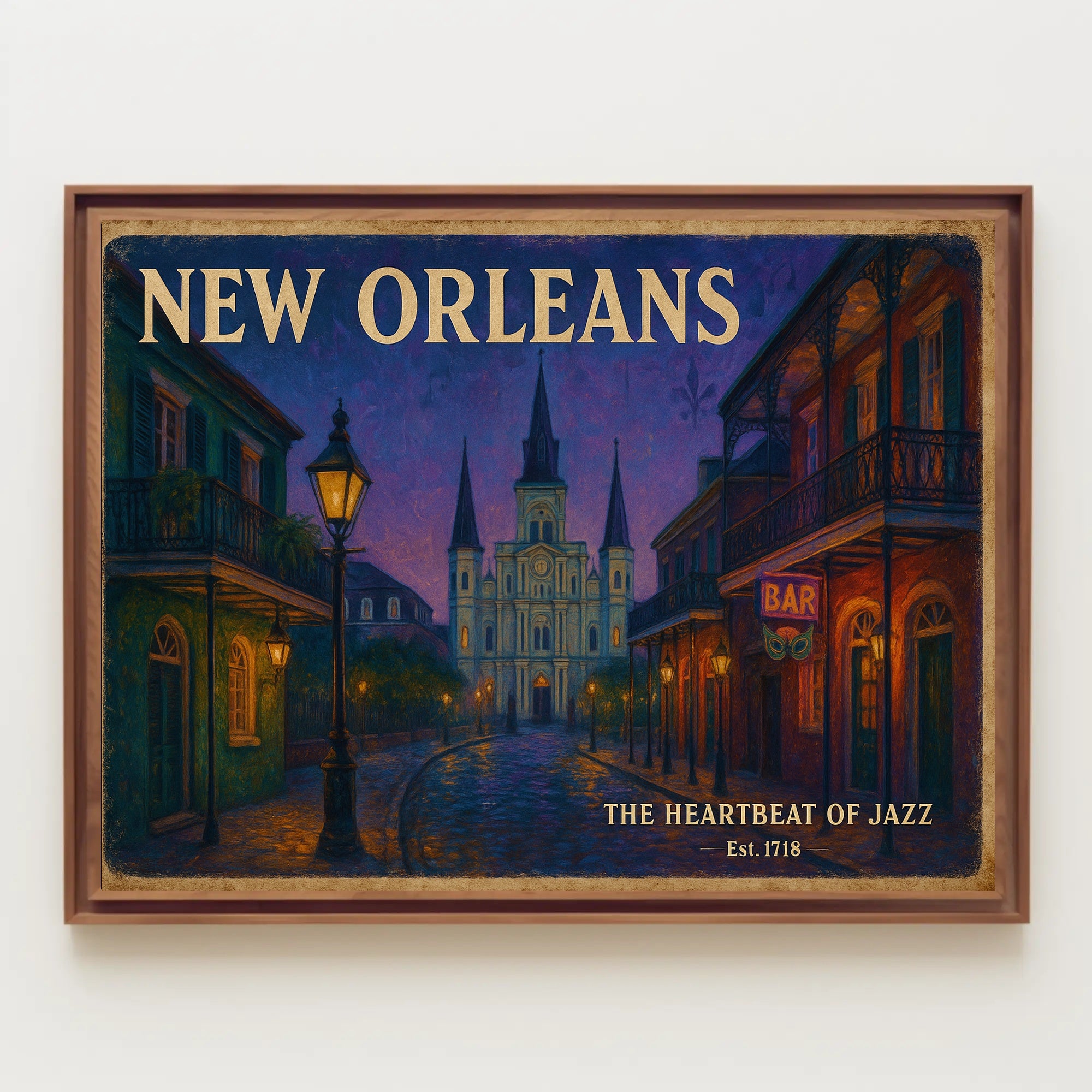 New Orleans Jazz Travel Poster Wall Art