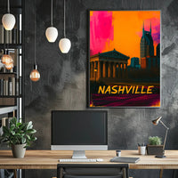 Nashville Pop Art Cityscape Poster