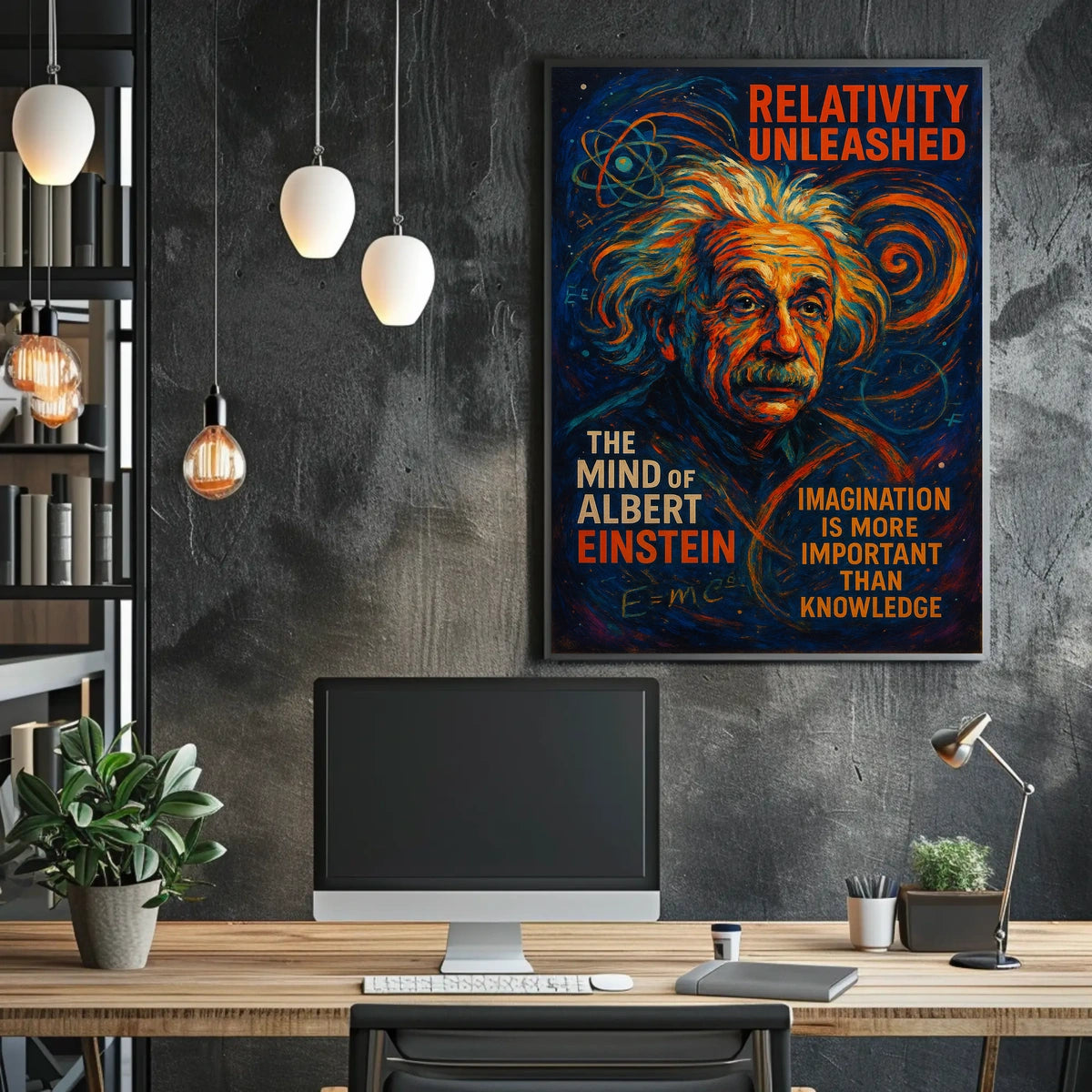 Einstein Cosmic Imagination Abstract Art Poster Print