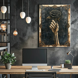 Gothic Romance Skeleton Hand Artistic, Pop Culture Poster