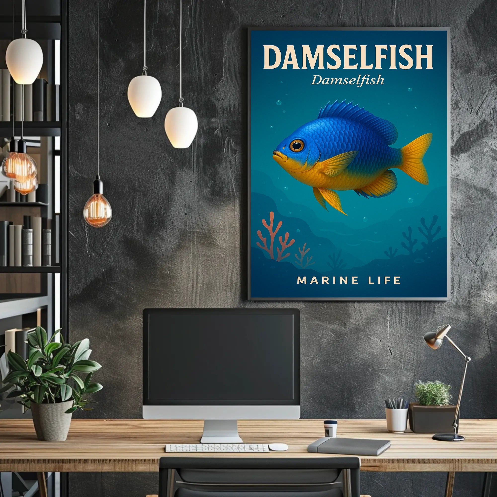 Damselfish Marine Life Poster PosterGoat