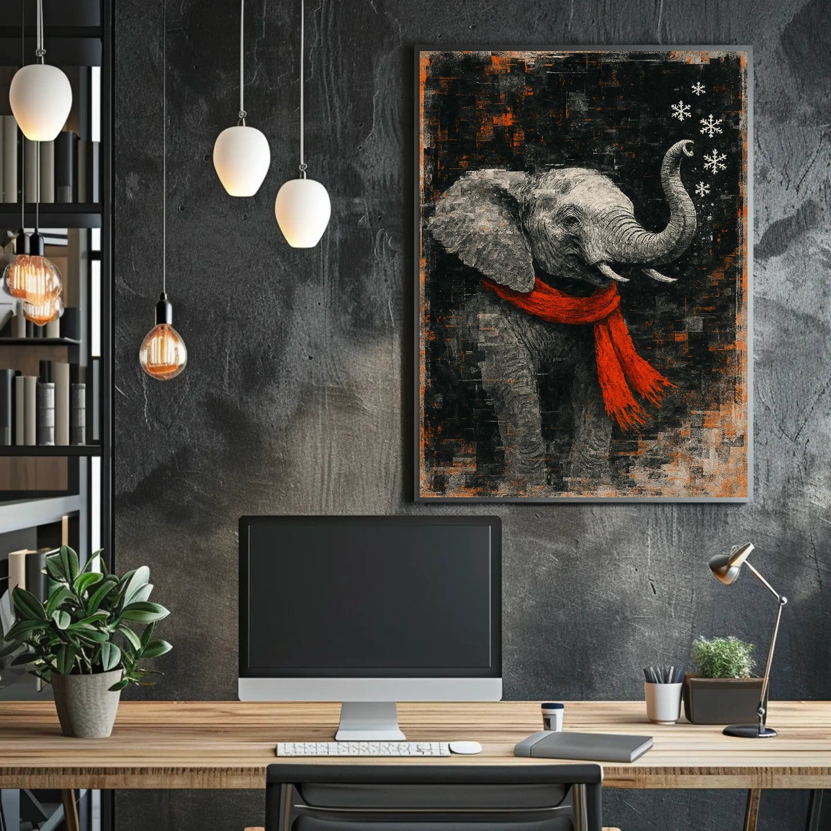 Elephant Landscape Poster