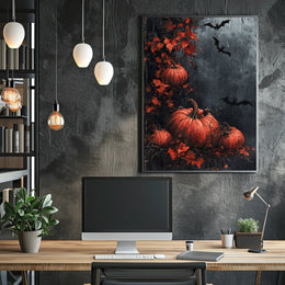 Hauntingly Eerie Halloween Autumn Landscape Poster