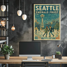 Seattle Emerald Frost Poster