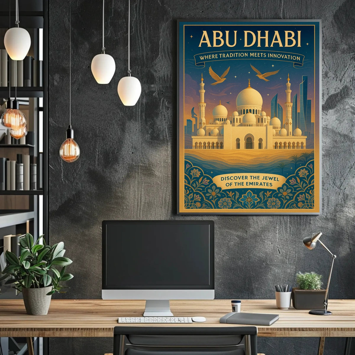 Abu Dhabi Skyline Art Poster