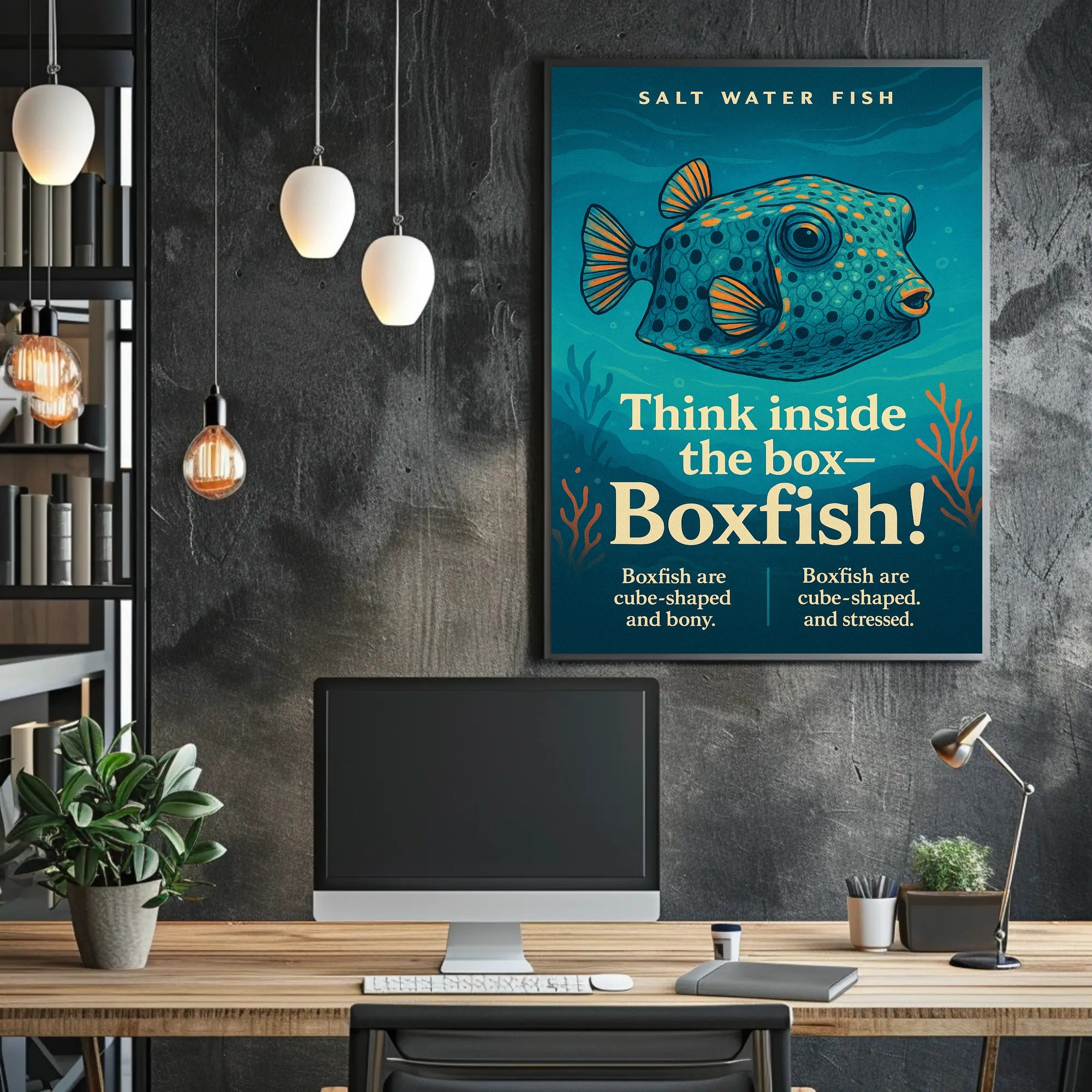 Think Inside the BoxBoxfish Poster PosterGoat