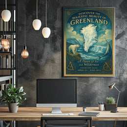Greenland's Natural Beauty Exhibition Icy Landscapes Wildlife Poster