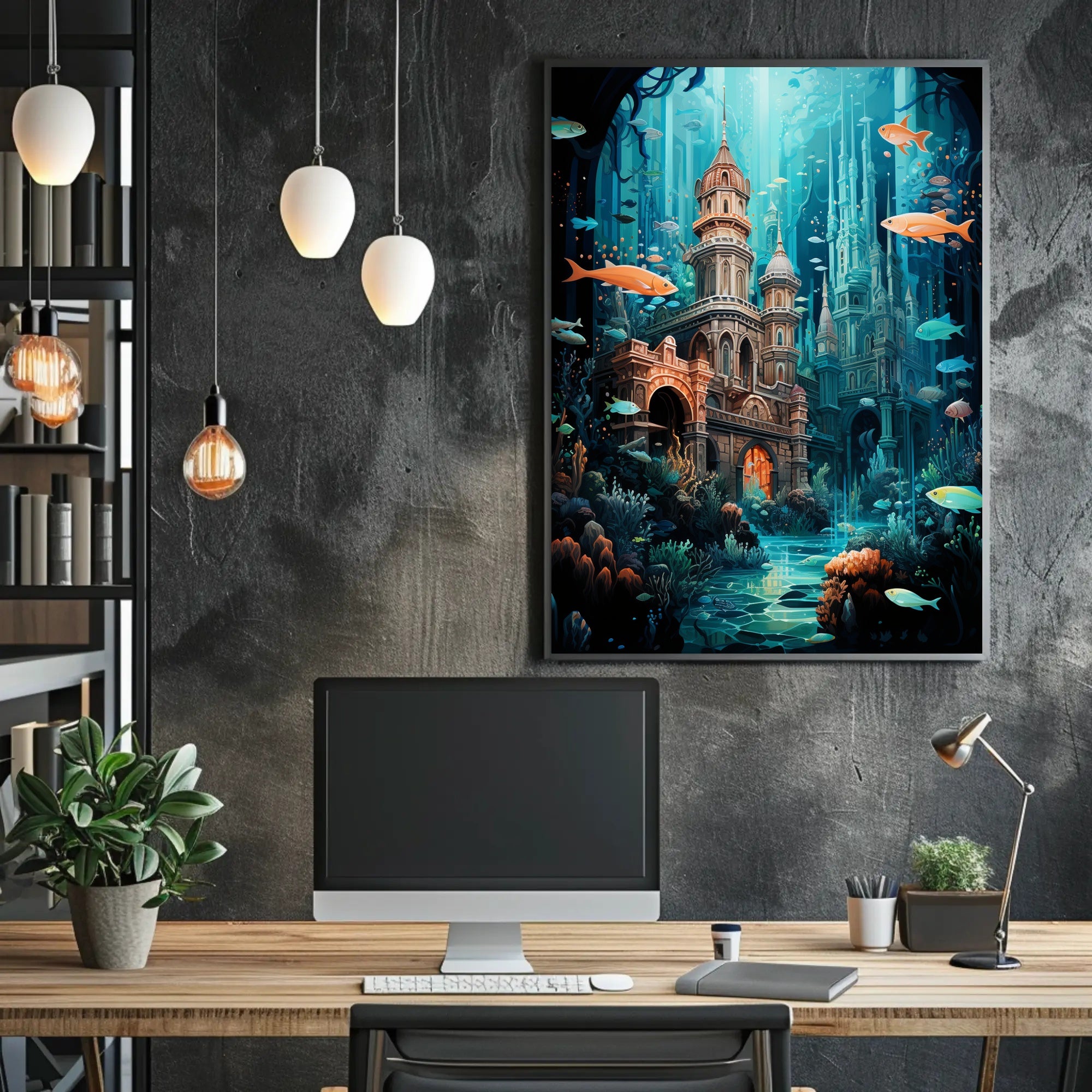Enchanted Underwater City Poster