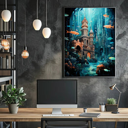 Enchanted Underwater City Poster
