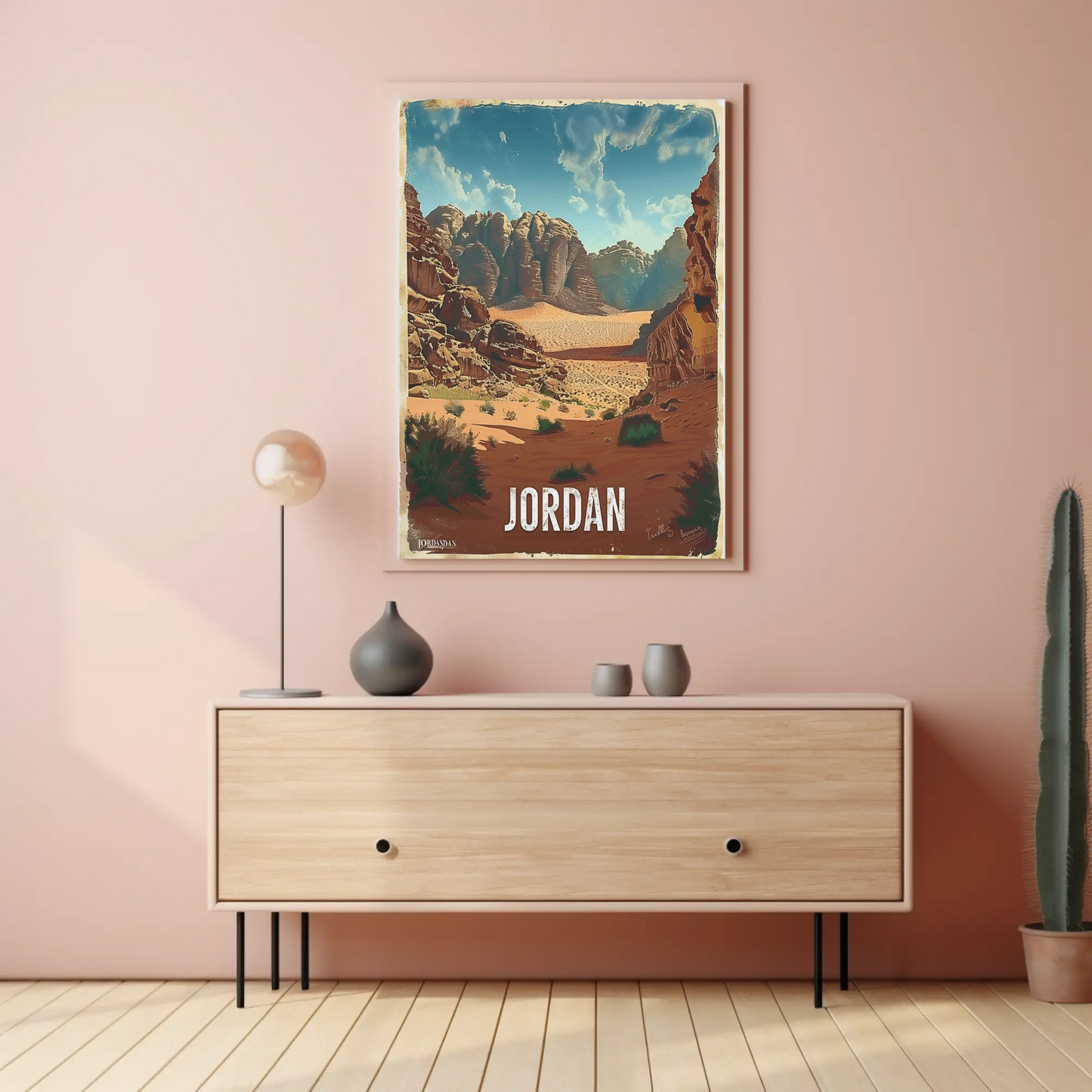 Jordan Desert Rock Formations Travel Poster