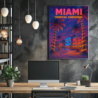 Miami Tropical Christmas Poster