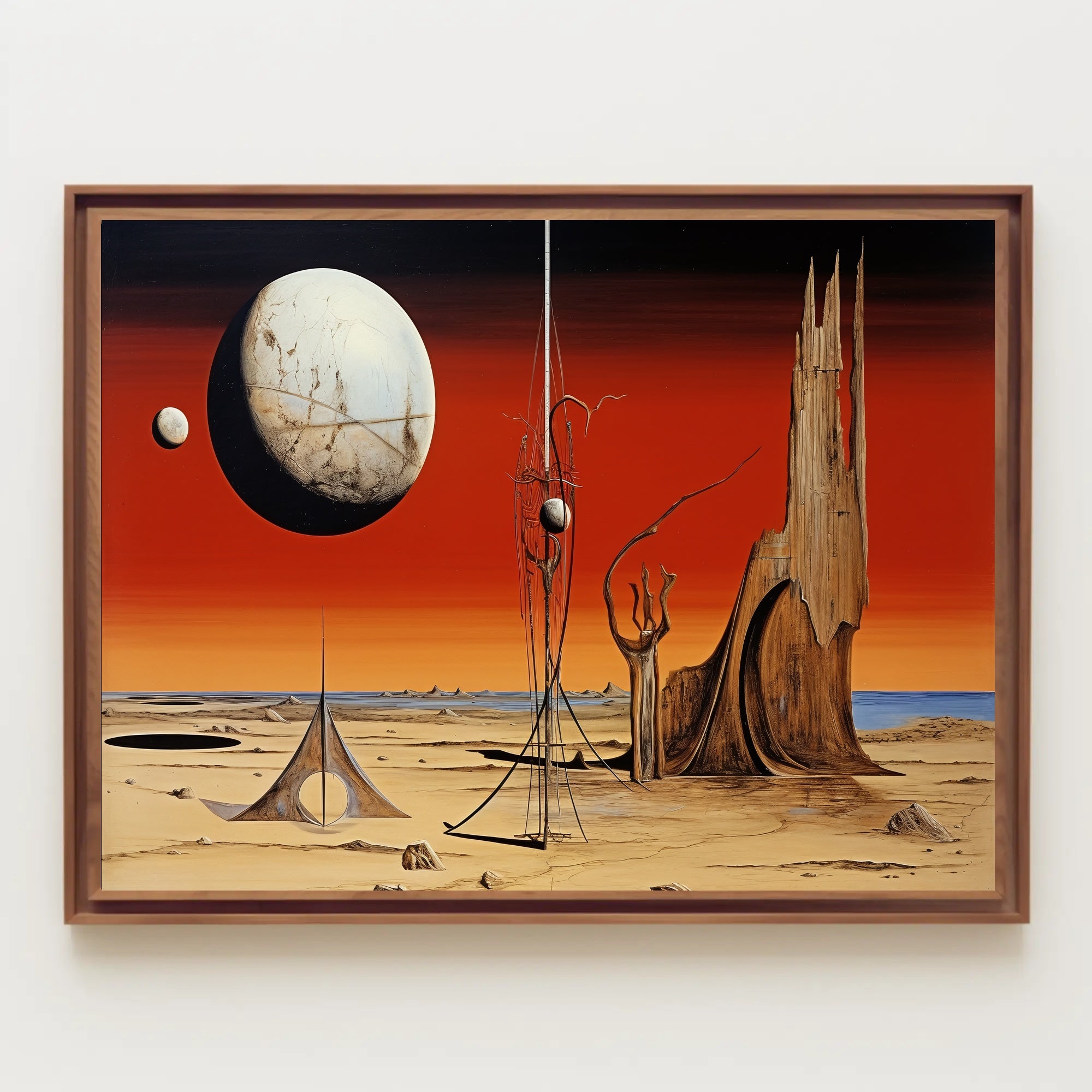 Surreal Extraterrestrial Landscape Poster with Futuristic Sci-Fi Vibe
