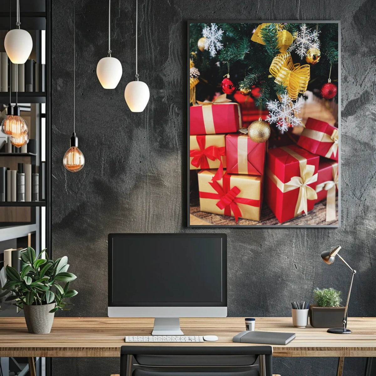 Christmas Joy Under Tree Festive Miscellaneous Poster