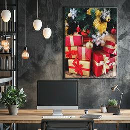 Christmas Joy Under Tree Festive Miscellaneous Poster