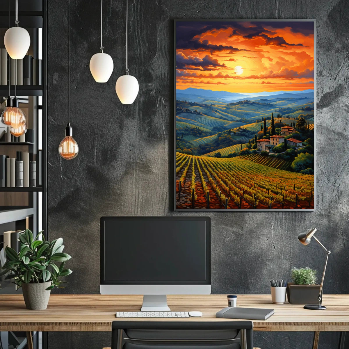 Tuscany's Enchanting Sunset Landscape Travel Poster