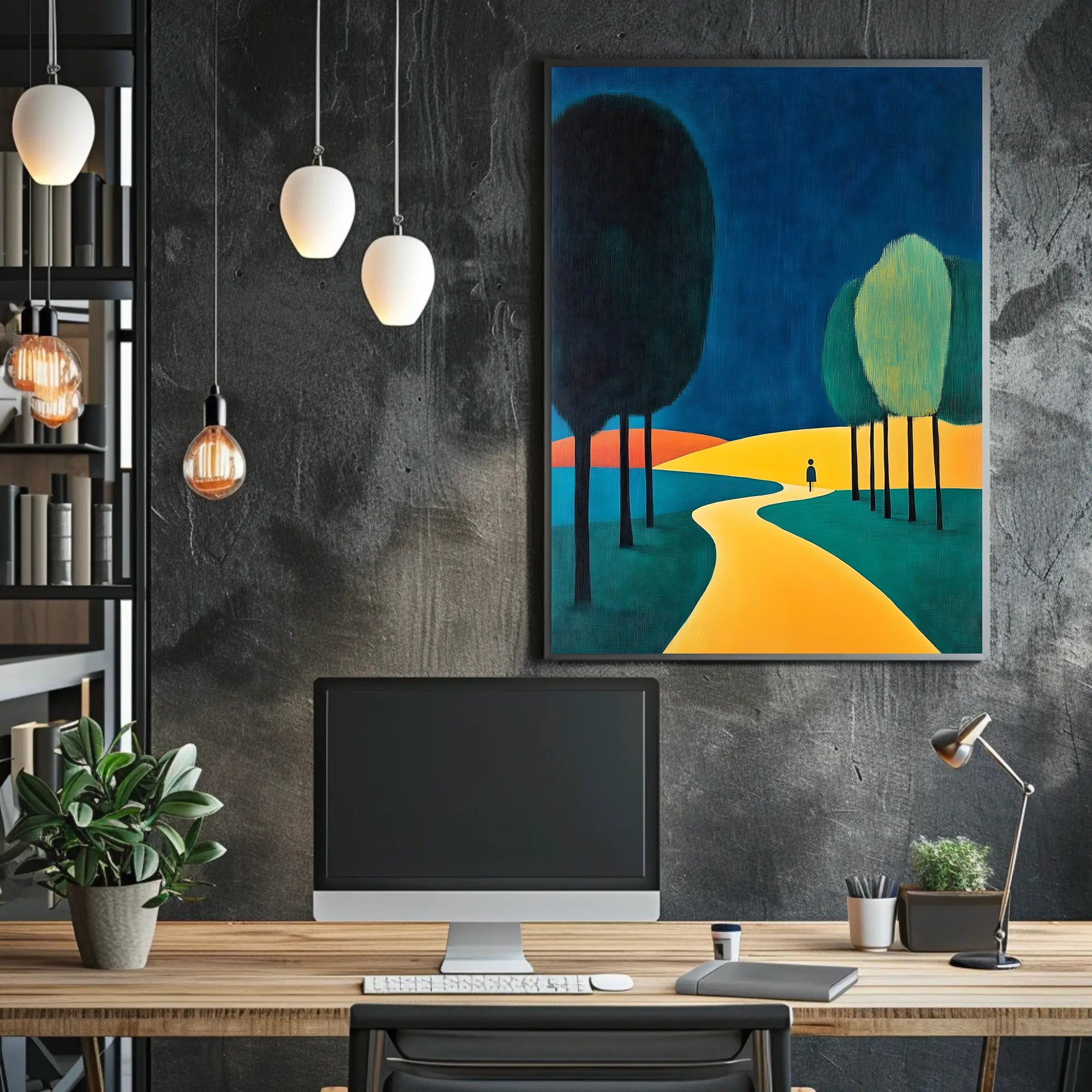 Pathway Through Trees Poster Serene Forest Wall Art