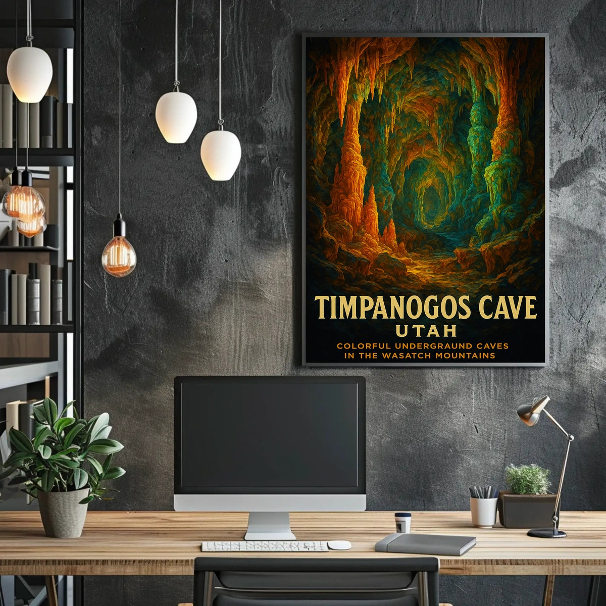 Timpanogos Cave UtahS Colorful Poster