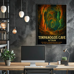 Timpanogos Cave UtahS Colorful Poster