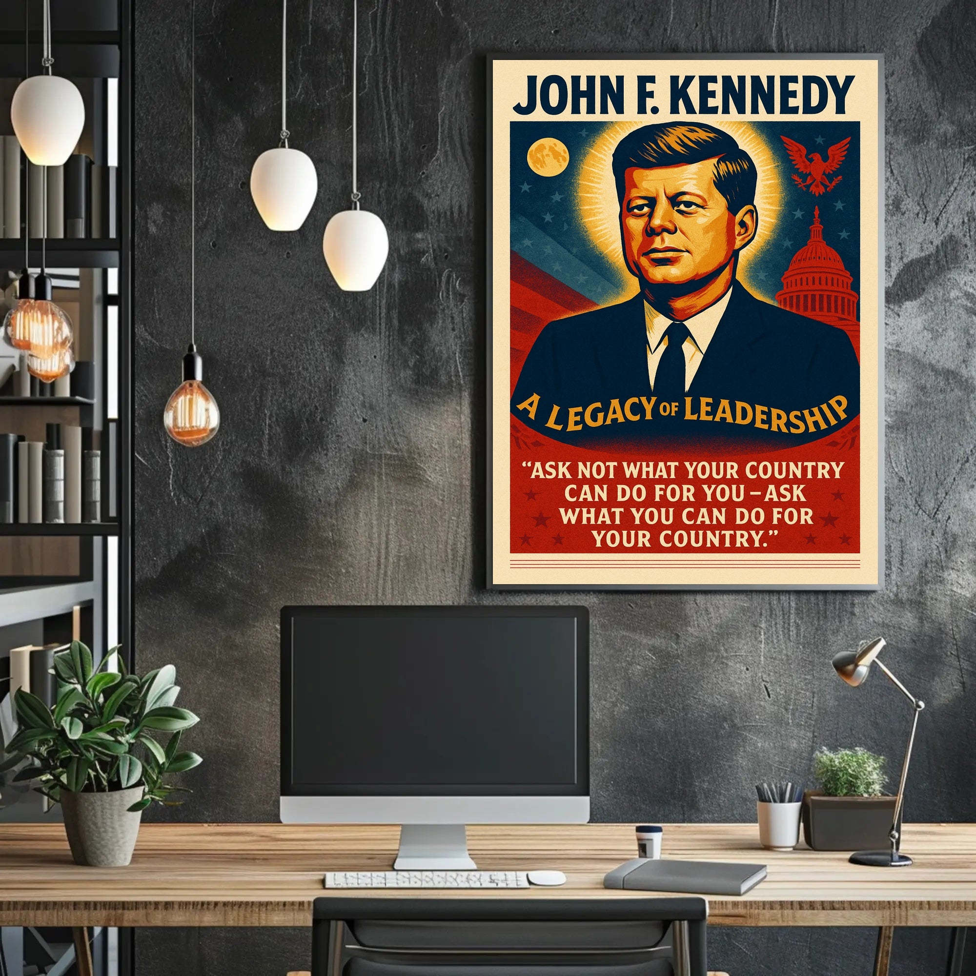 John F. Kennedy Inspirational Leadership Historical or Presidential Poster