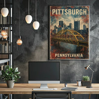Pittsburgh Skyline Cityscape Photography Realism Urban Life Iconic Steel City Heritage Poster
