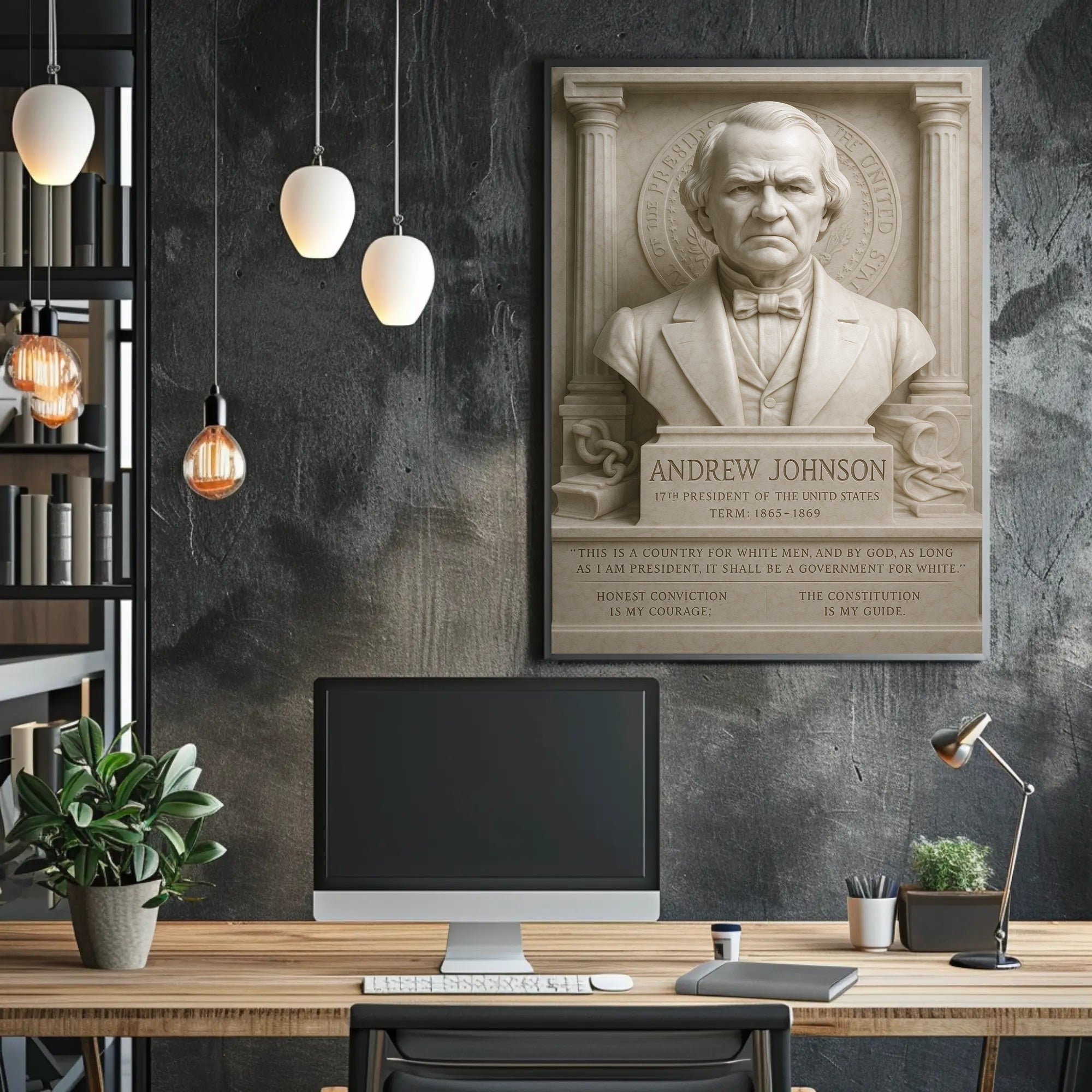 Andrew Johnson Bust Historical or Presidential Poster