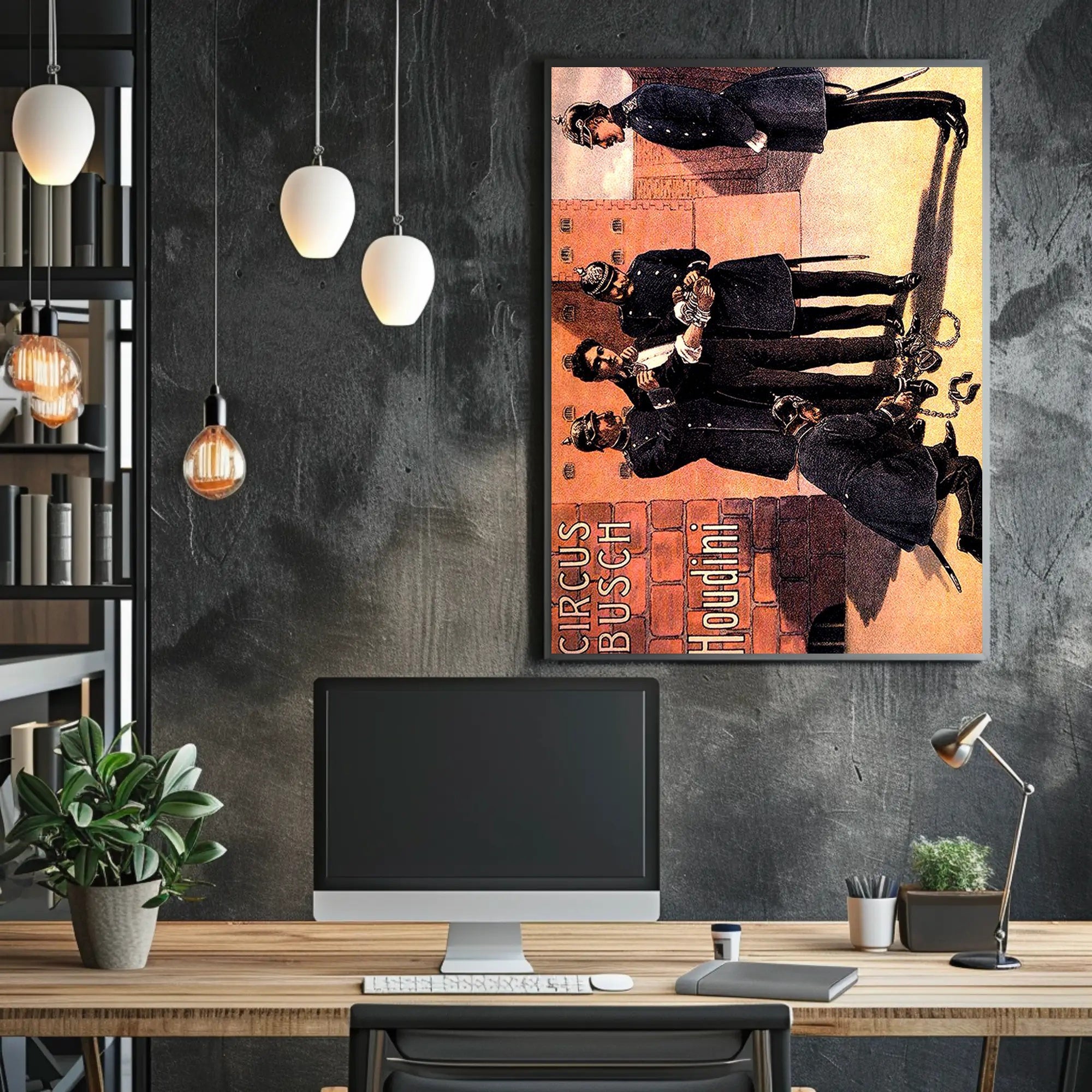 Houdini's Daring Escape Antique Circus Vintage Poster