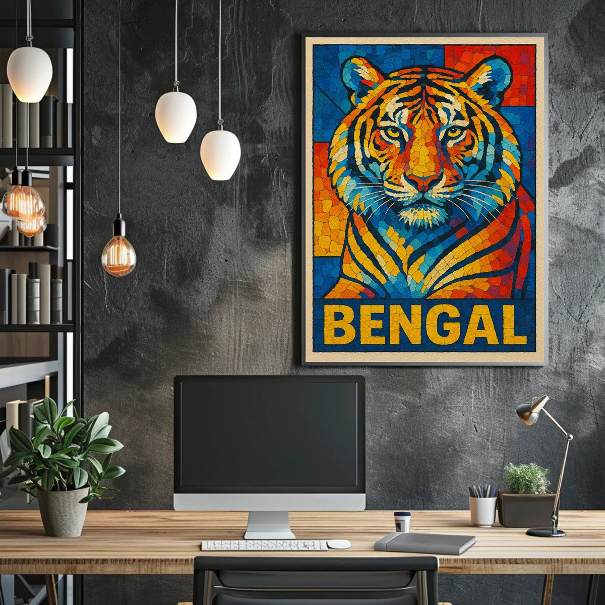 Bengal Tiger Mosaic Poster