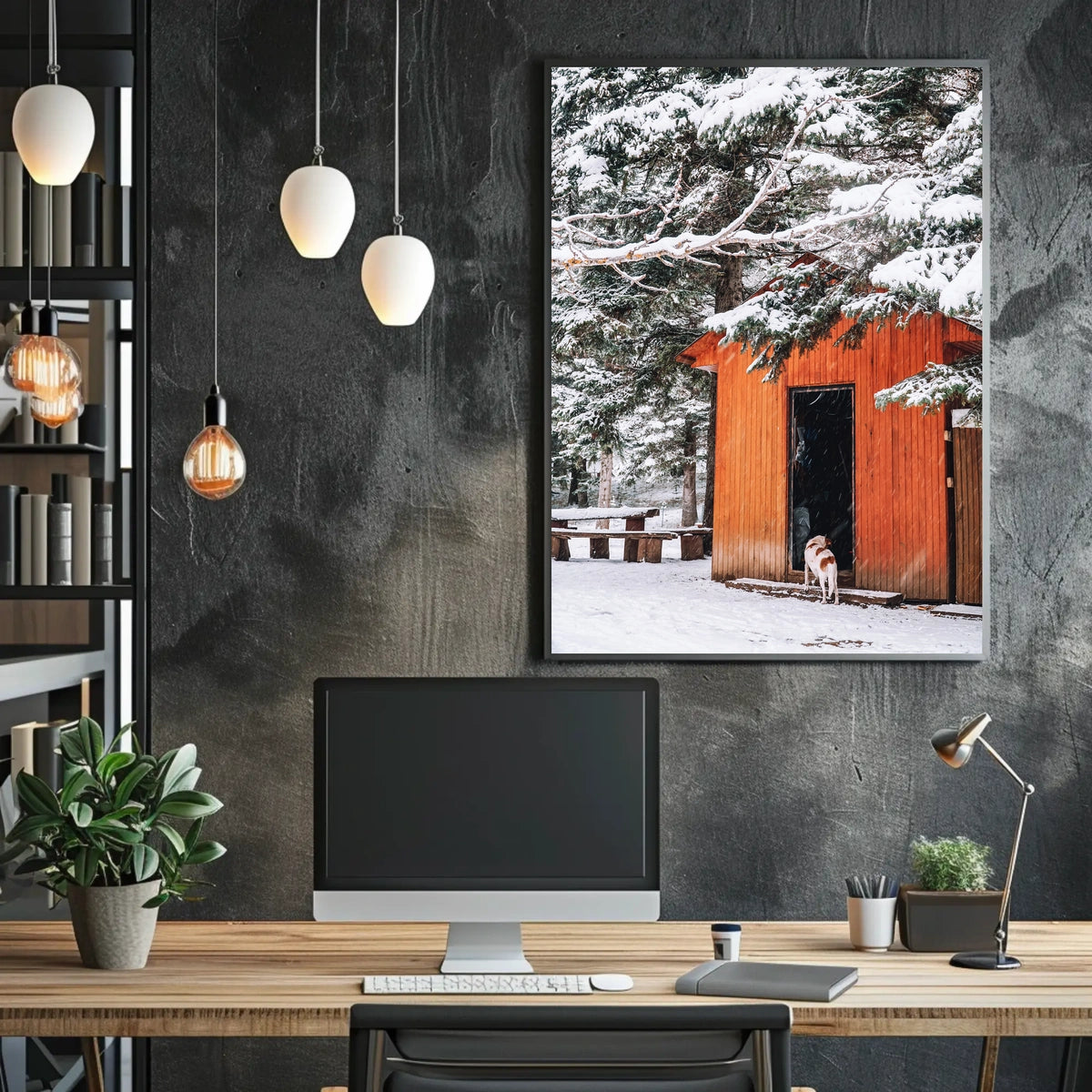 Winter Cabin Retreat Poster