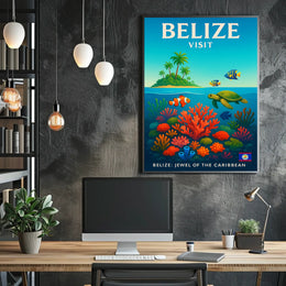 Visit Belize Jewel of the Caribbean Poster