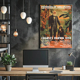 Darwin Evolution Vintage Educational or Infographic Poster