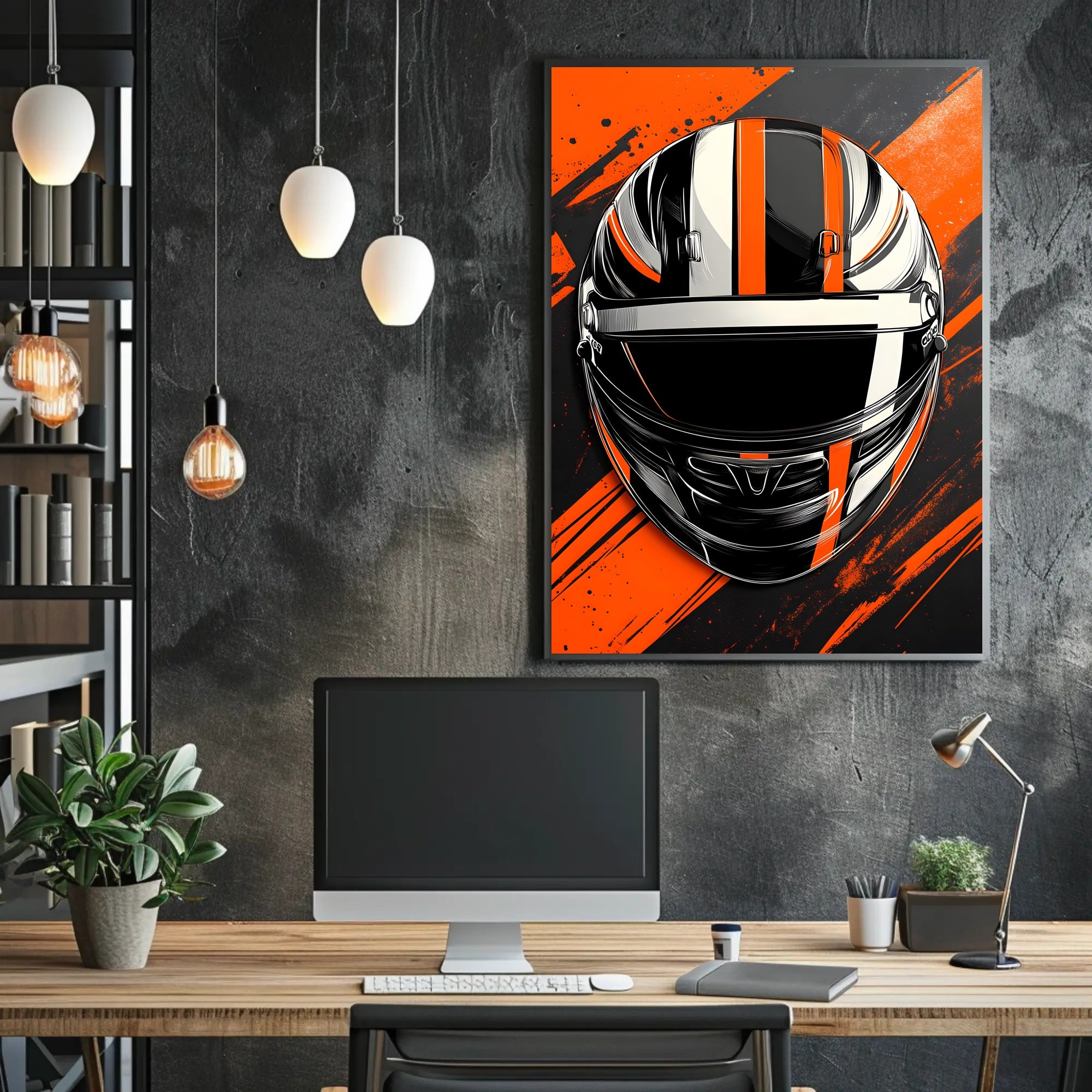 Racing Helmet Dynamic Design Sports Poster