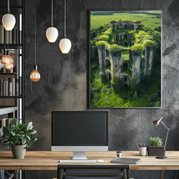 Ancient Fortress Ruins: Nature's Resilient Embrace Poster PosterGoat