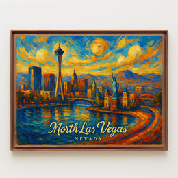 North Las Vegas Artistic Skyline Poster