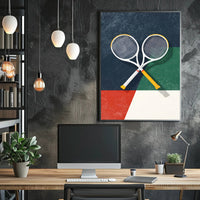 Energetic Tennis Art Poster with Modern Sports Theme