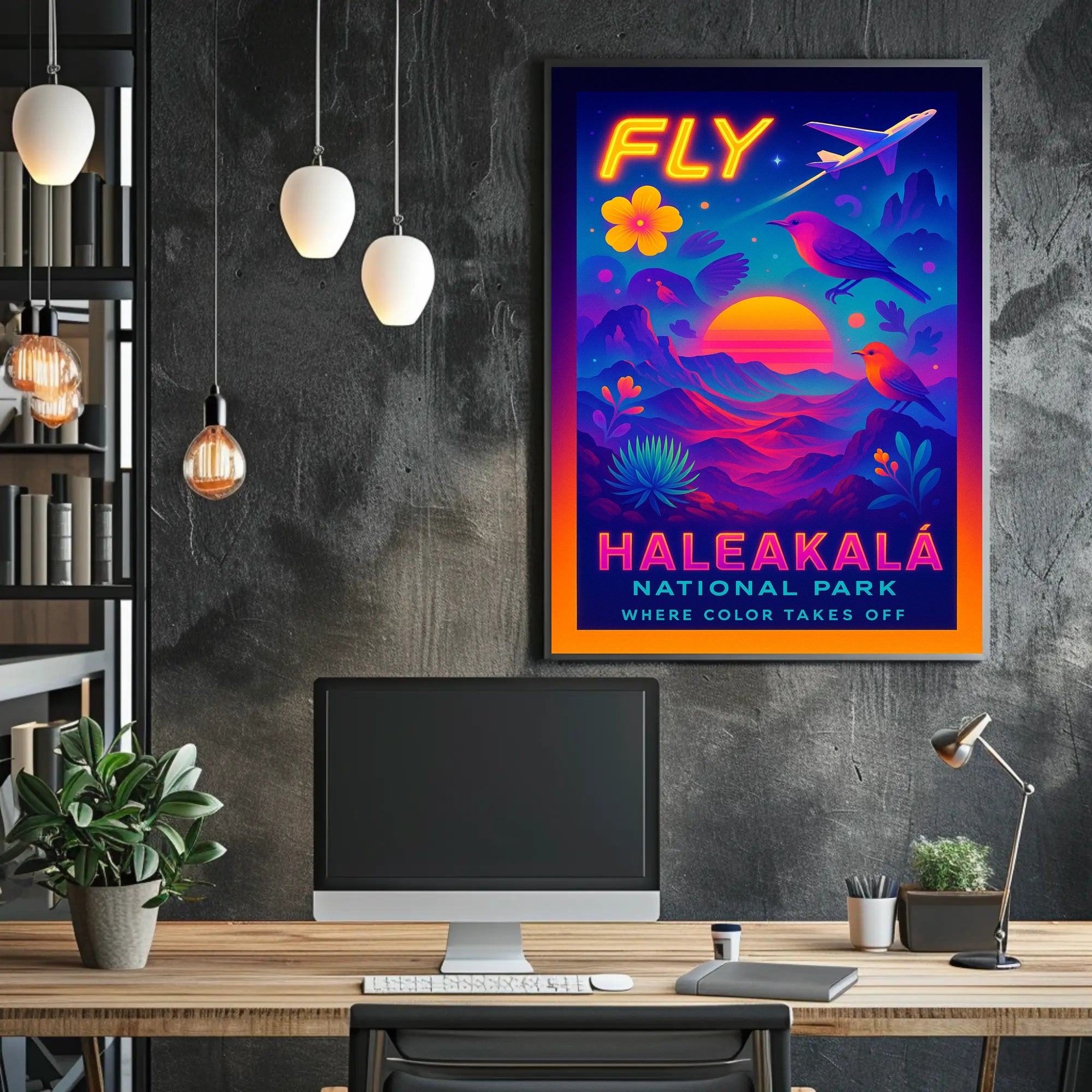 Fly to Haleakalā Wall Art Print