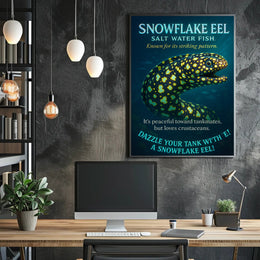 Snowflake Eel Poster Marine Art Print For Aquarium