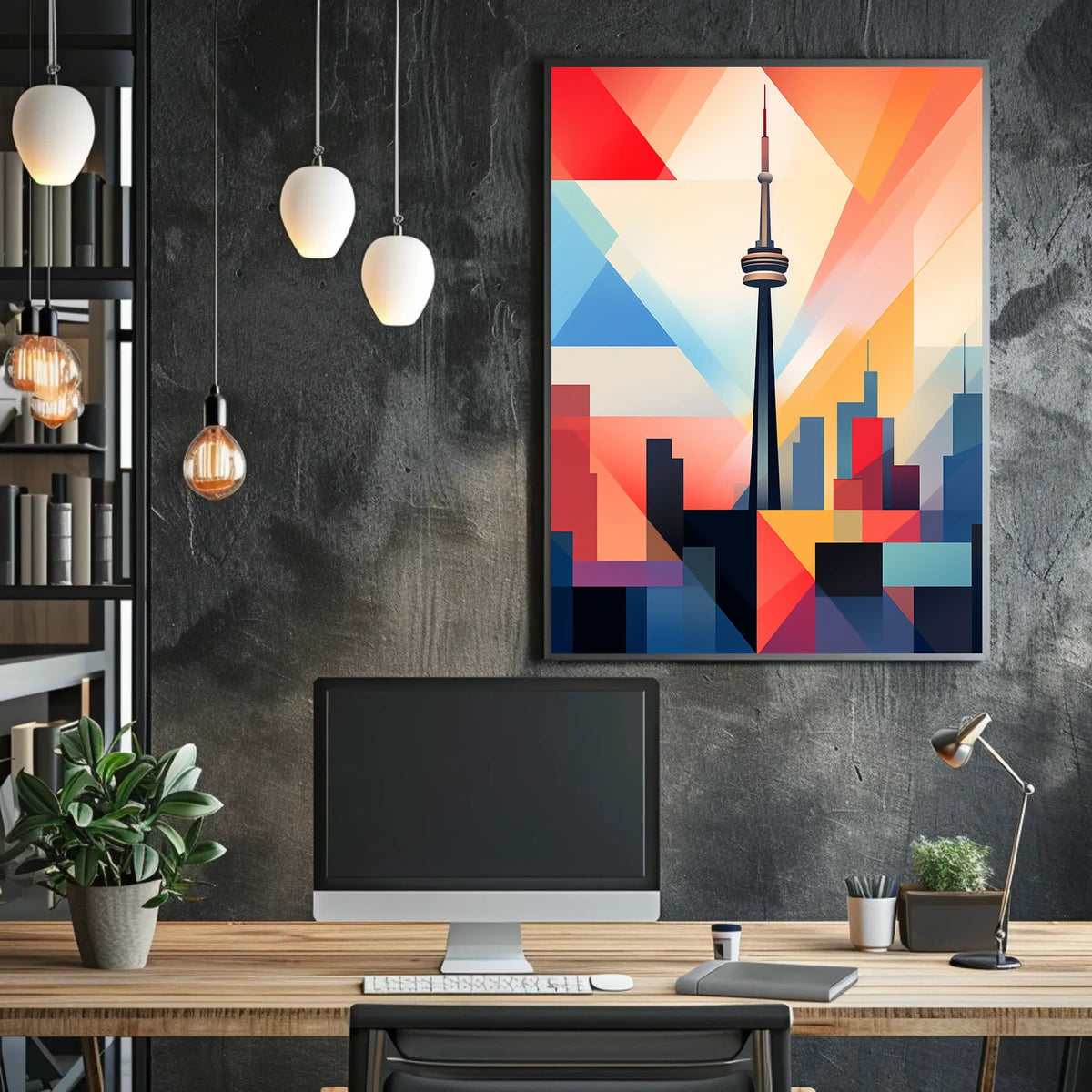 Toronto Modern Skyline Artistic Travel Poster