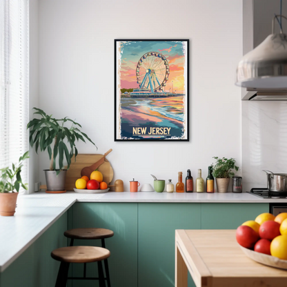 New Jersey Boardwalk Vintage Poster