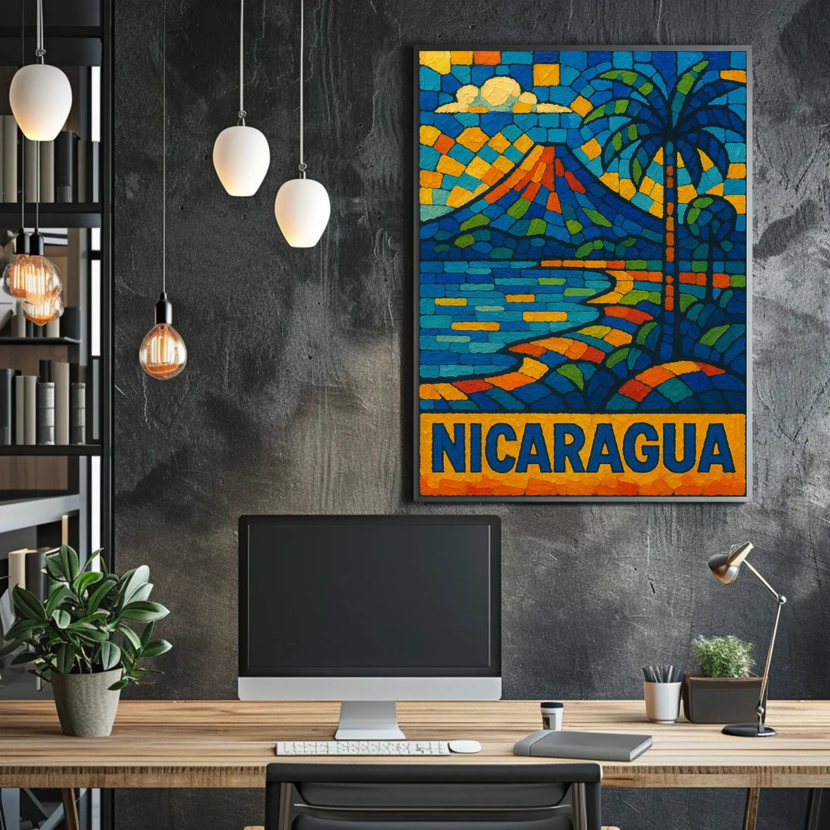 Nicaragua Mosaic Art Poster