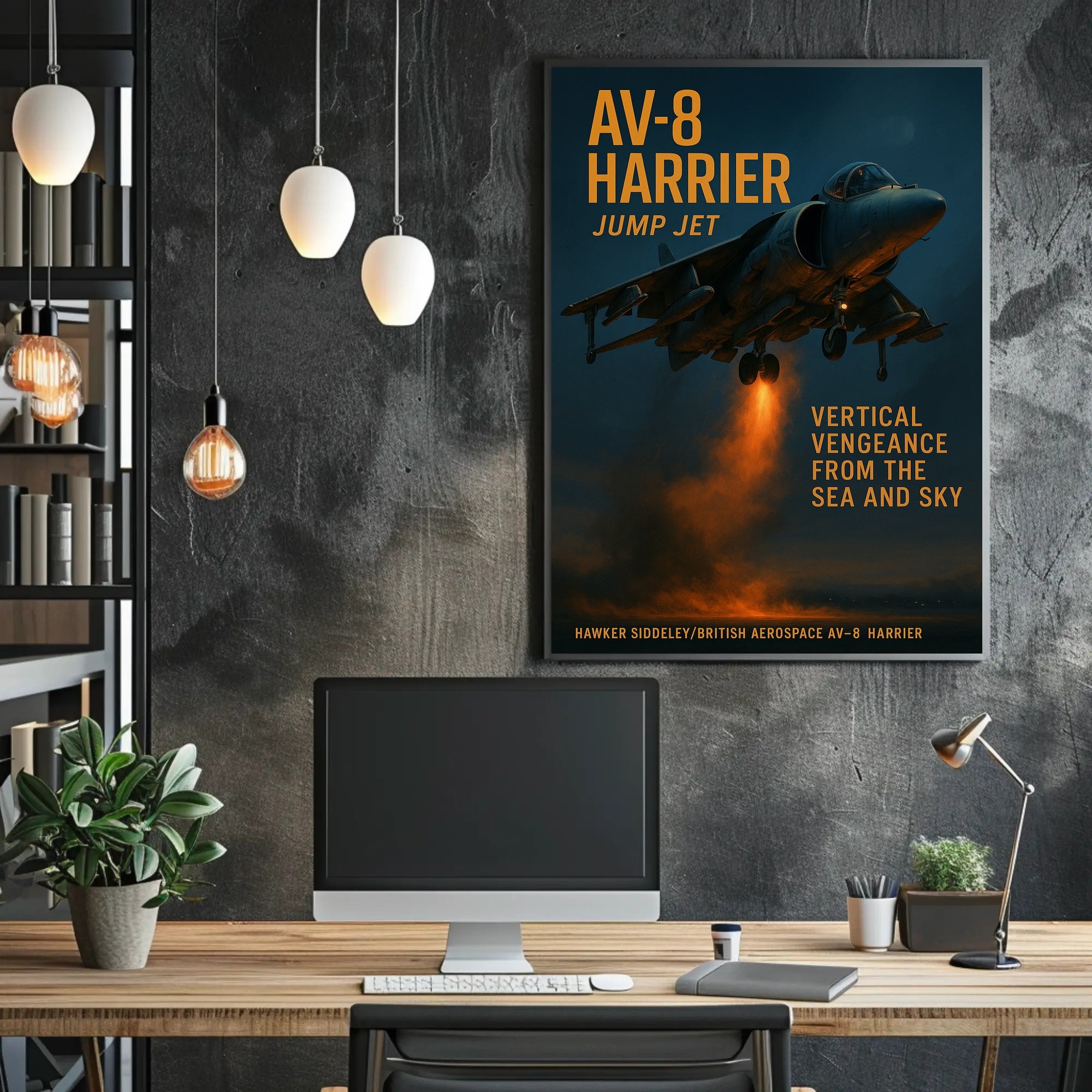 Harrier Jump Jet Aviation Art Poster