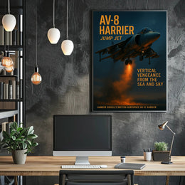 Harrier Jump Jet Aviation Art Poster