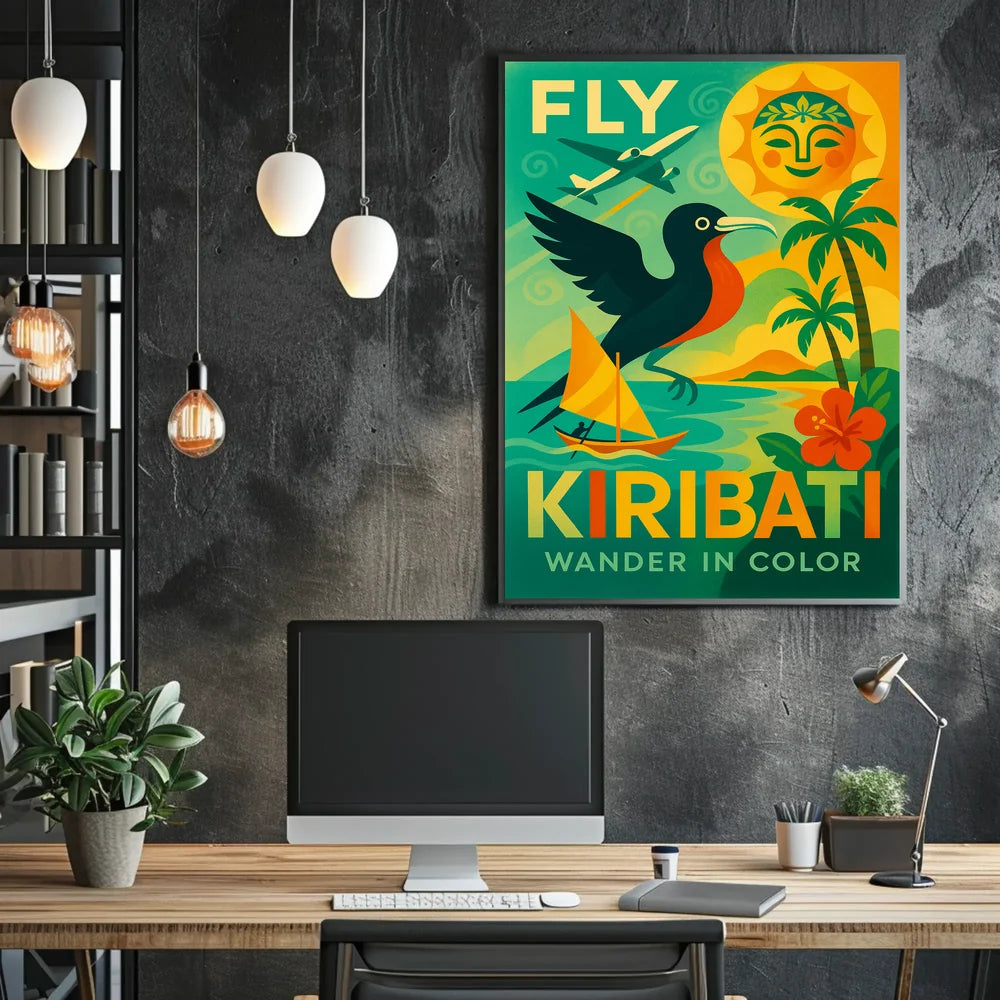 Vibrant Kiribati Travel Poster With Retro Modern Charm PosterGoat