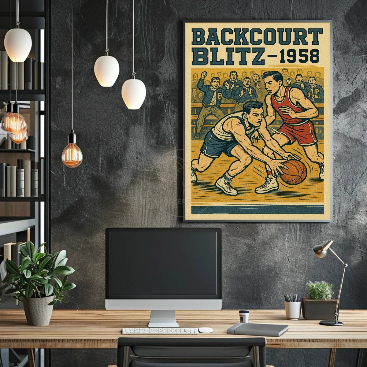 1950s Basketball Sports Poster
