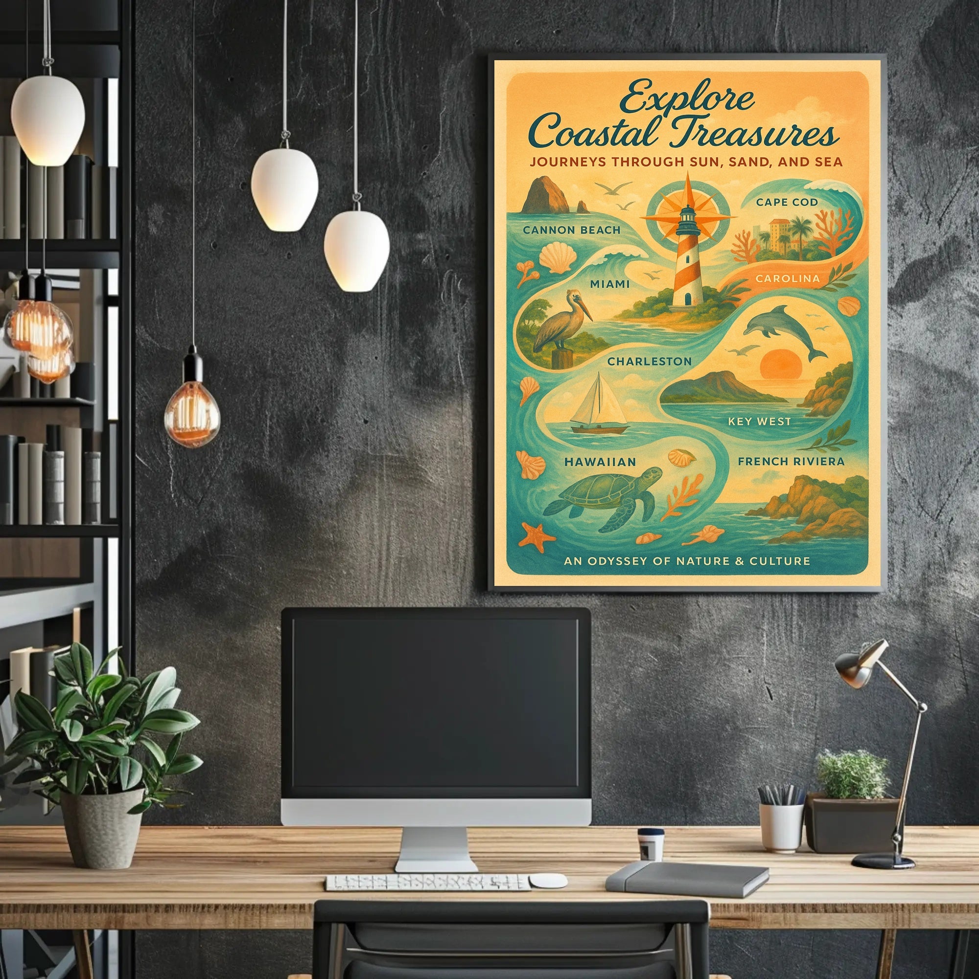 Explore Coastal Treasures Wall Art Print PosterGoat