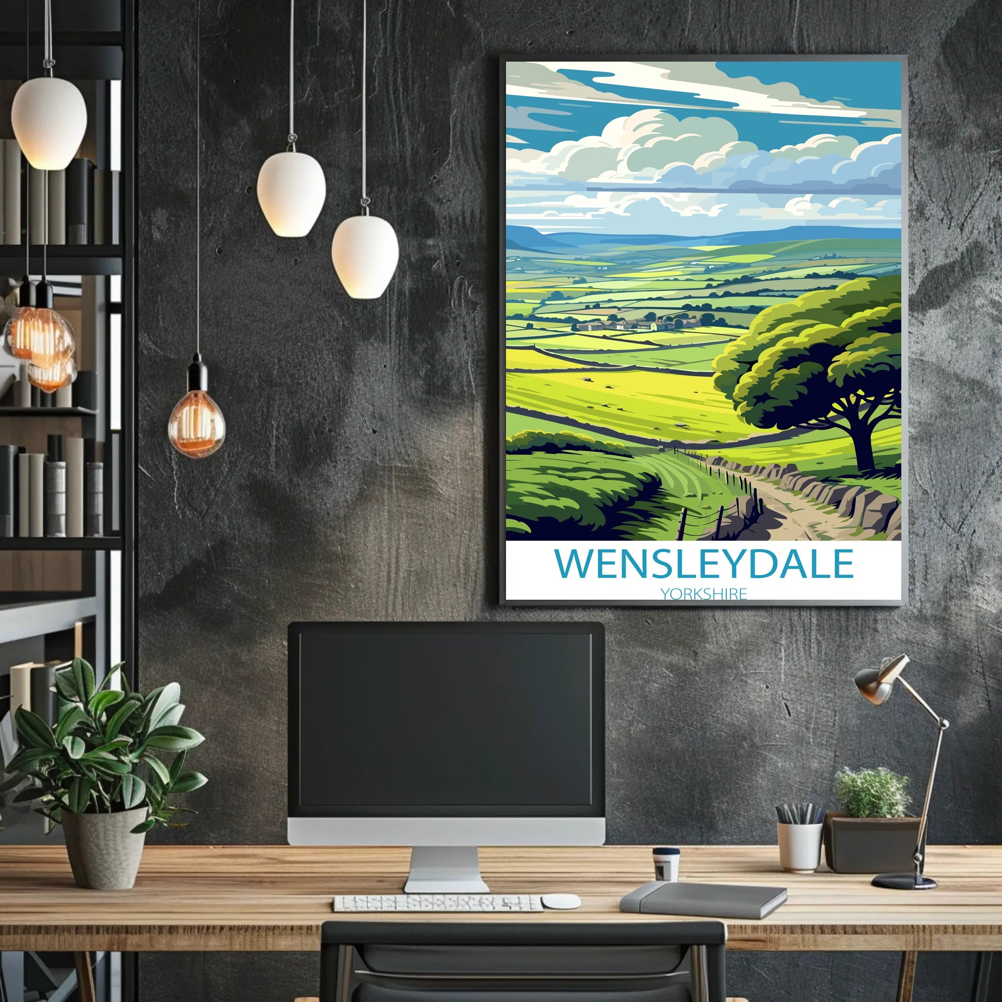 Wensleydale Tranquil Landscape Yorkshire Travel Poster
