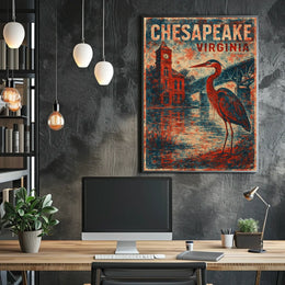 Chesapeake Virginia Scenic Heritage Coastal Wanderlust Souvenir Vintage Decor Poster