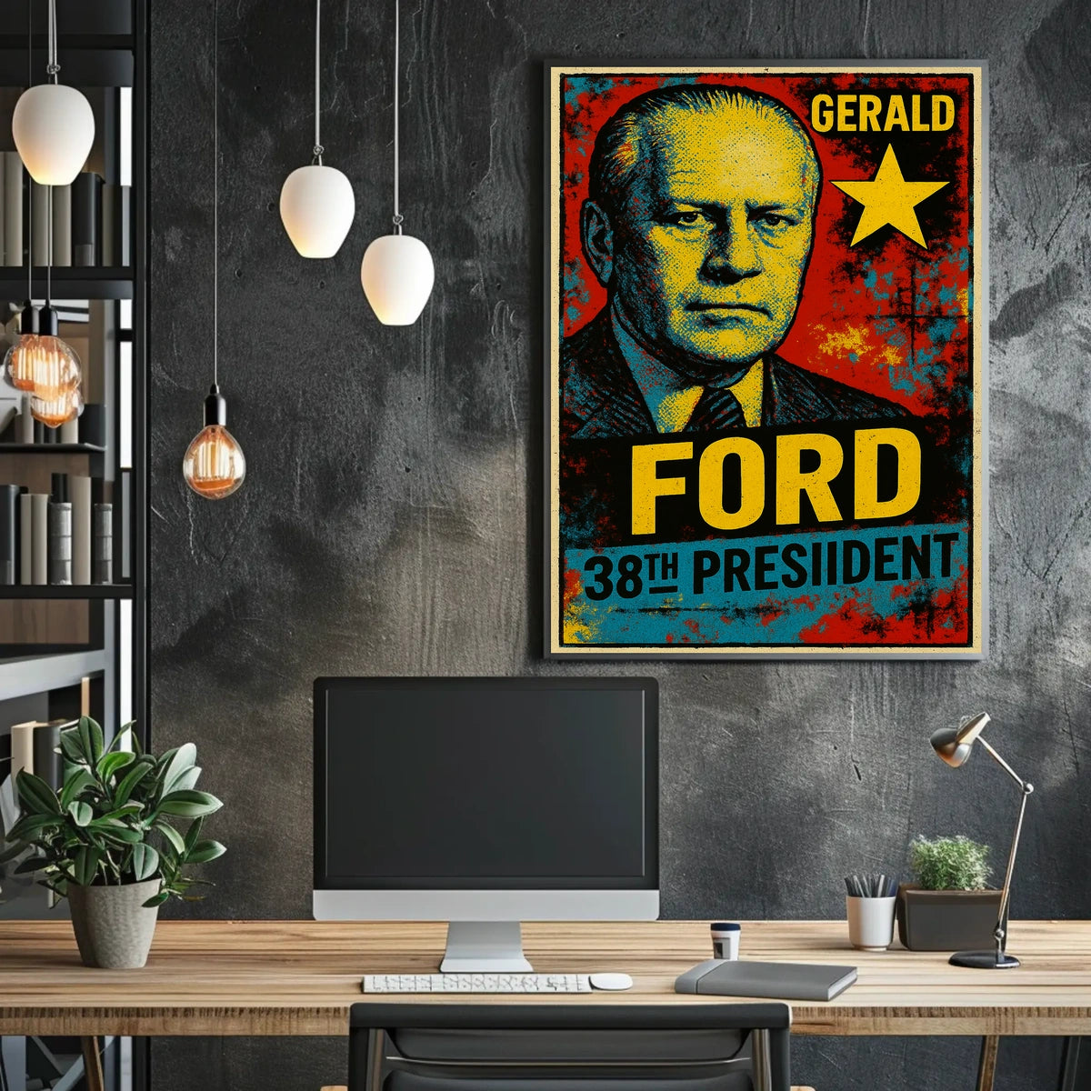 Gerald Ford 38th President of the United States Graffiti Pop Art Poster