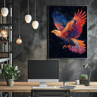 Majestic Cosmic Eagle Surreal Art Poster Print