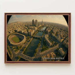 Syrian Arab Republic Aerial Cityscape Poster