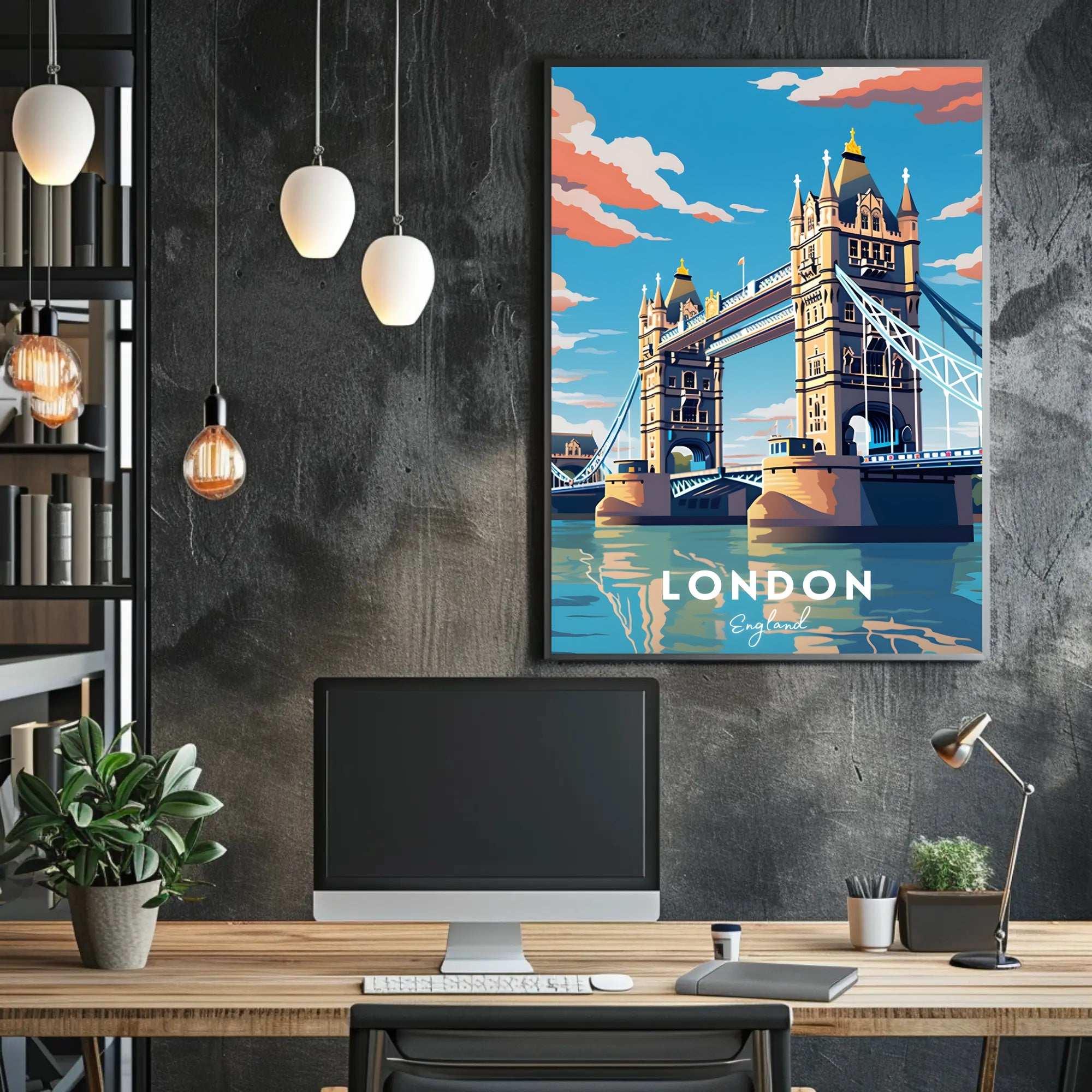 London Tower Bridge Travel Poster